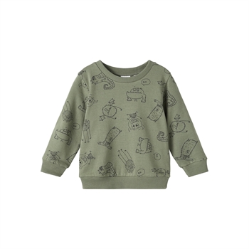Name it - Trie sweatbluse m. monster - Agave green